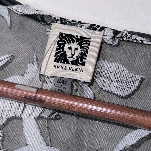 ANNE KLEIN Women's Oversized Sheer Open-Front Floral Cardigan Size S/M - Picture 9 of 10